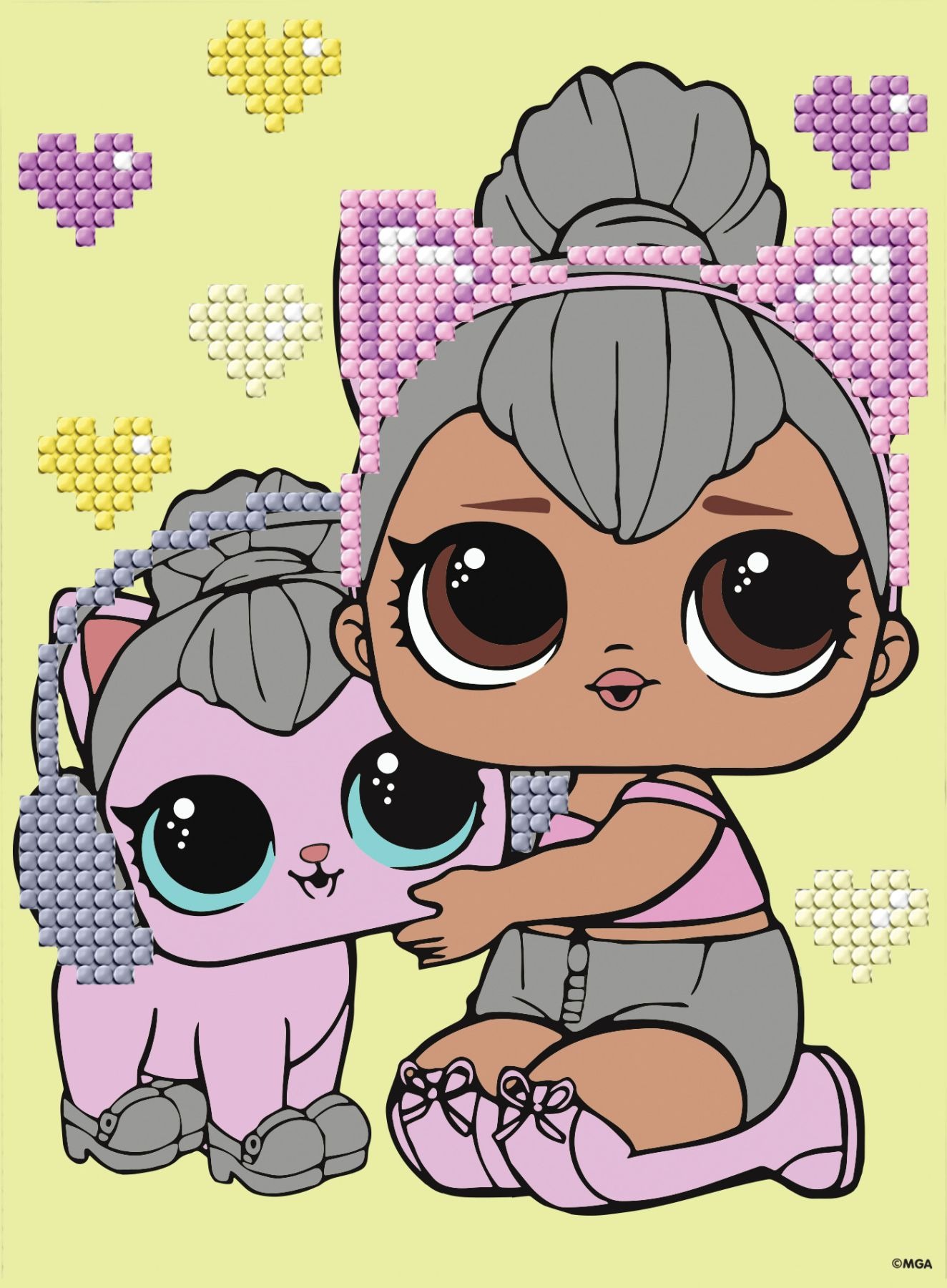 Алмазна мозаїка “LOL Surprise! Kitty Queen With Kitty Kitty” 15х20 см на картоні Ідейка (AML1206)