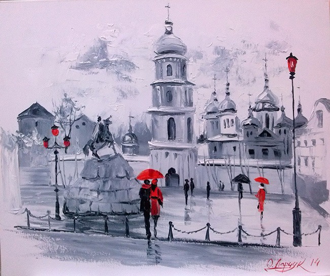 Алмазна мозаїка “Софіївська площа в Києві” 40х50 см Go to art (177105)