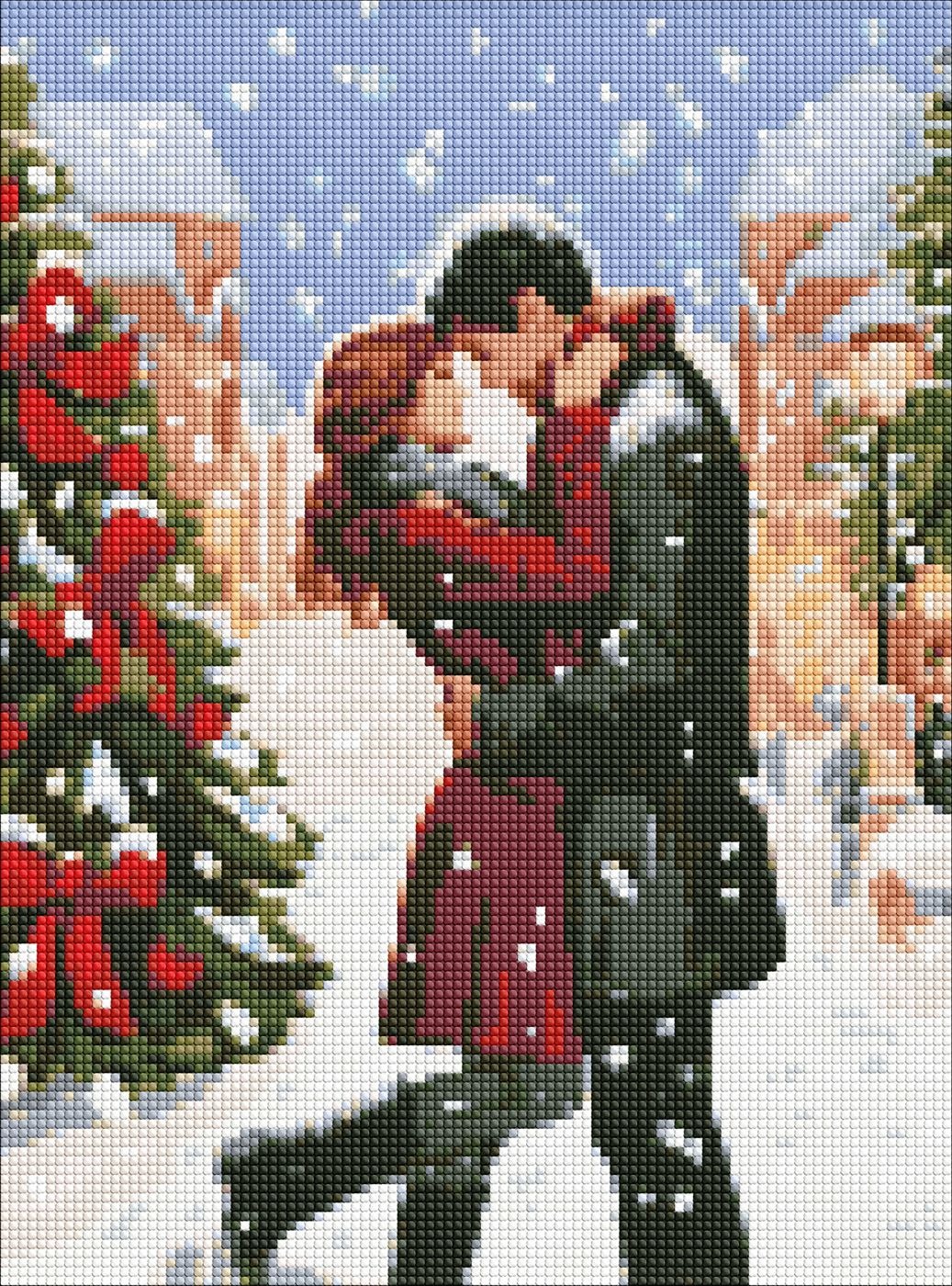 Алмазна мозаїка “Зимова романтика” 30×40 см рулон Ідейка (AMC7822, АВ стрази)