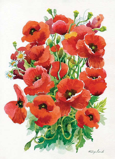 Алмазна мозаїка "Маки" 20х30 см Go to art (189596)