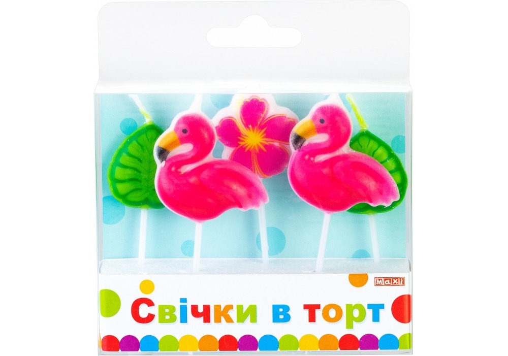 Набір свічок для торту "Maxi" /MX629157/ "Tropic" 5 шт. (1/24)