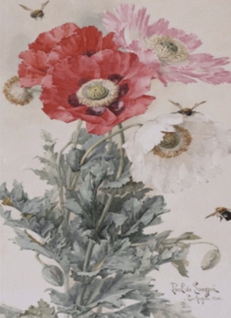 Алмазна мозаїка "Маки і бджоли" 20х30 см Go to art (189730)