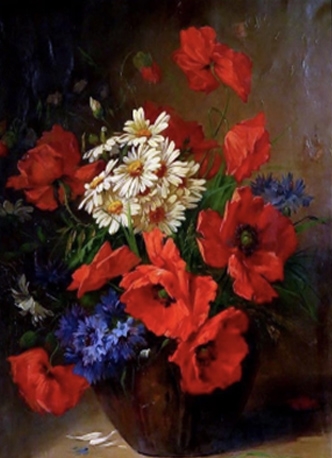 Алмазна мозаїка "Букет маків" 20х30 см Go to art (189733)