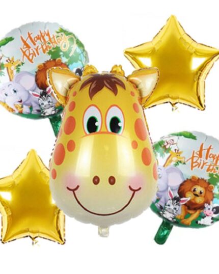 Кулька фольгована GB набір 5 шт/уп, 15'(40 см) Голова жирафа Gemar Baloons (990419)