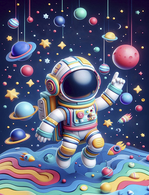Алмазна мозаїка “Мандрівник Всесвіту” 23х30 см на підрамнику Go to art (177354)