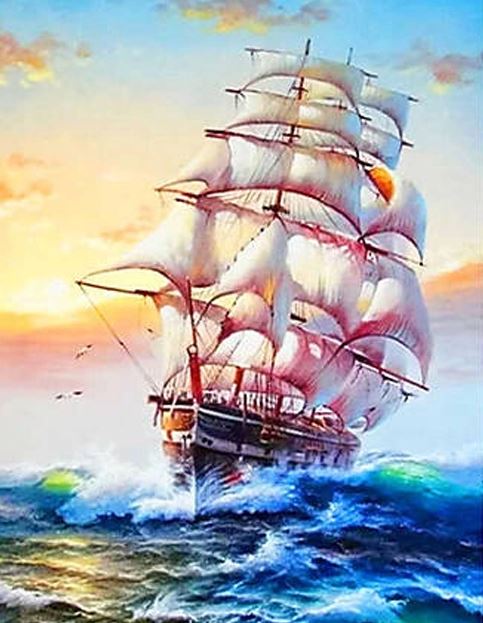 Алмазна мозаїка “Під вітрилами” 30х40 см на підрамнику Go to art (187018)