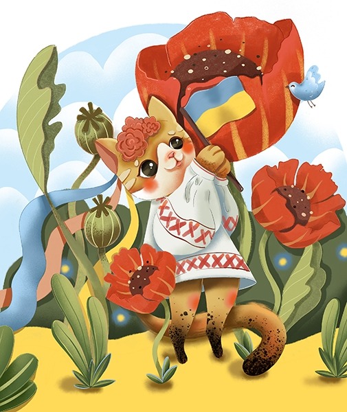 Алмазна мозаїка “Киця-переможниця” 21х25 см на картоні Go to art (177207)