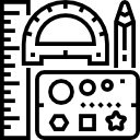 Лінійки-трафарети, транспортири, рейсшини