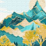 Картина за номерами "Ідейка" /KHO5104/ "Гірські вершини з фарбами металiк extra" 40*50см