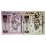 Блокнот 11*15см /22110/ на магніті+ ручка гелева "Labubu Лабубу" кольорові аркуші, подарункова коробка