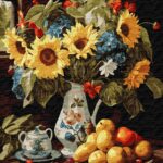 Картина за номерами "Ідейка" /KHO5680/ "Натюрморт із соняшниками" 40*50см