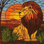 Картина за номерами "Ідейка" /KHO5168/ "Вітраж. Лев" 30*30см