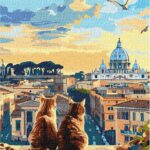 Картина за номерами "Ідейка" /KHO6606/ "Котики у Римі" 30*40см