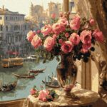 Картина за номерами "Ідейка" /KHO6412/ "Троянди у Венеції" 40x40см