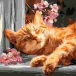 Картина за номерами "Ідейка" /KHO6791/ "Рудий кіт на підвіконні" 40х40см