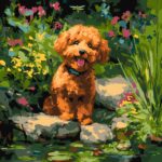 Картина за номерами "Ідейка" /KHO6799/ "Пудель на ставку" 40х40см