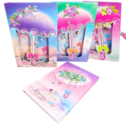 Блокнот 20,5*14см/50арк "JO" /DSCN2350/ "Парасолька, метелики" в короб. з замочком