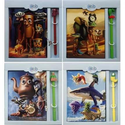 Блокнот 13*18/50арк. /36670-B/ на замочці мет.+руч.кулькова "Меми Italian Brainrot" у коробці