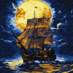 Картина за номерами "Ідейка" /KHO6375/ "Там, де небо зустрічає море з фарбами металiк extra" 40*50см