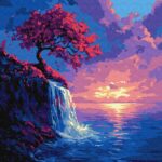 Картина за номерами "Ідейка" /KHO6380/ "Сакура в потоці" 40*40см