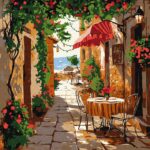 Картина за номерами "Ідейка" /KHO6381/ "Кав'ярня з вінтажними меблями" 30*30см