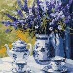 Картина за номерами "Ідейка" /KHO3272/ "Чаювання з лавандою" 40*50см