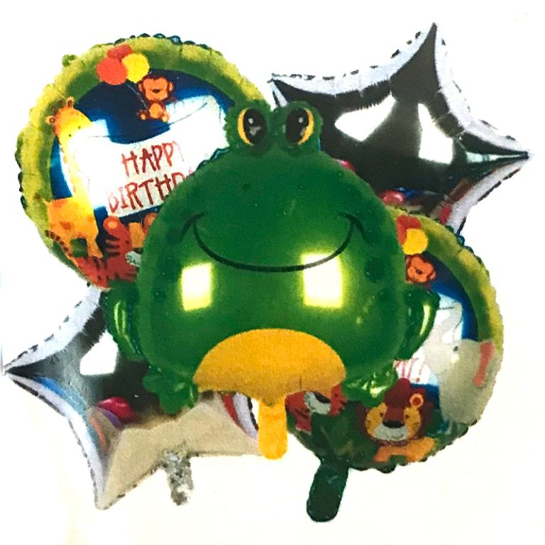 Кулька фольгована GB набір 5 шт/уп, 15'(40 см) Жабка Gemar Baloons (990431)