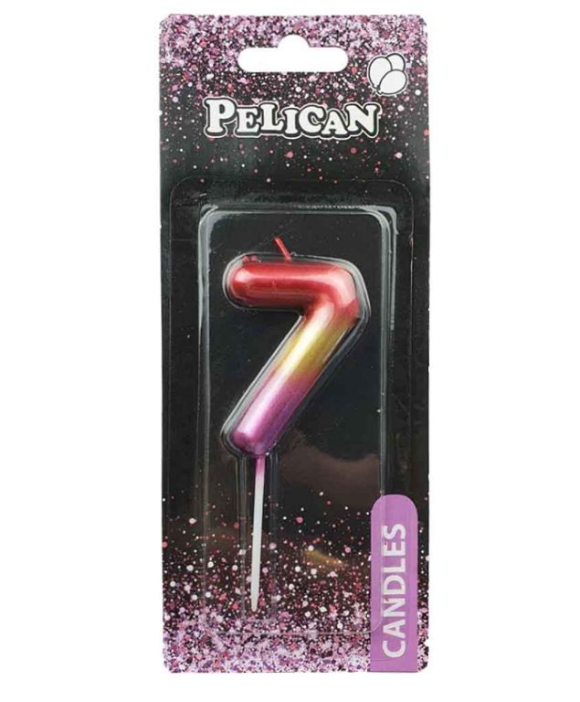 Свічка для торту "Pelican" /866067/ "7" РАЙДУЖНА 6см (1/12)