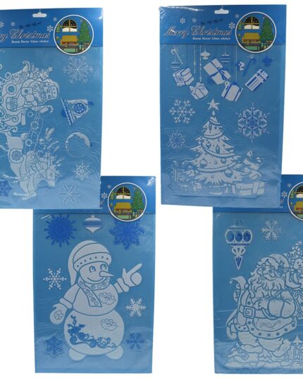 Наліпки для вікон силікон "JO" /DSCN0933/ "Merry Christmas", 23*38см, мікс (1/12/600)