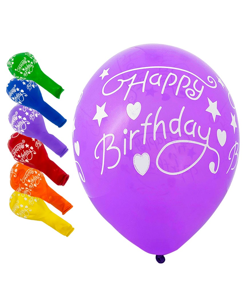 Кульки повітряні Pelican латексні 12(30сm) Happy Birthday 5-стор 10шт Pelican (827026)