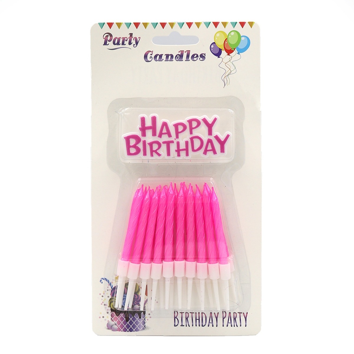 Набір свічок для торту "JO" /DSCN9350/ "Happy birthday" 10шт., блістер (1/12)
