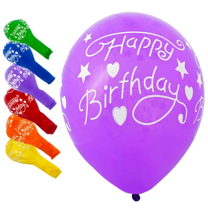 Кульки повітряні Pelican латексні 12(30сm) Happy Birthday 5-стор 50шт Pelican (824026)