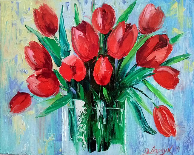 Алмазна мозаїка “Букет тюльпанів” 20х30 см Go to art (177164)