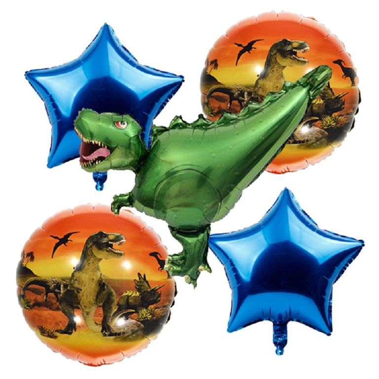 Кулька фольгована GB набір 5 шт/уп, Динозавр Gemar Baloons (990427)