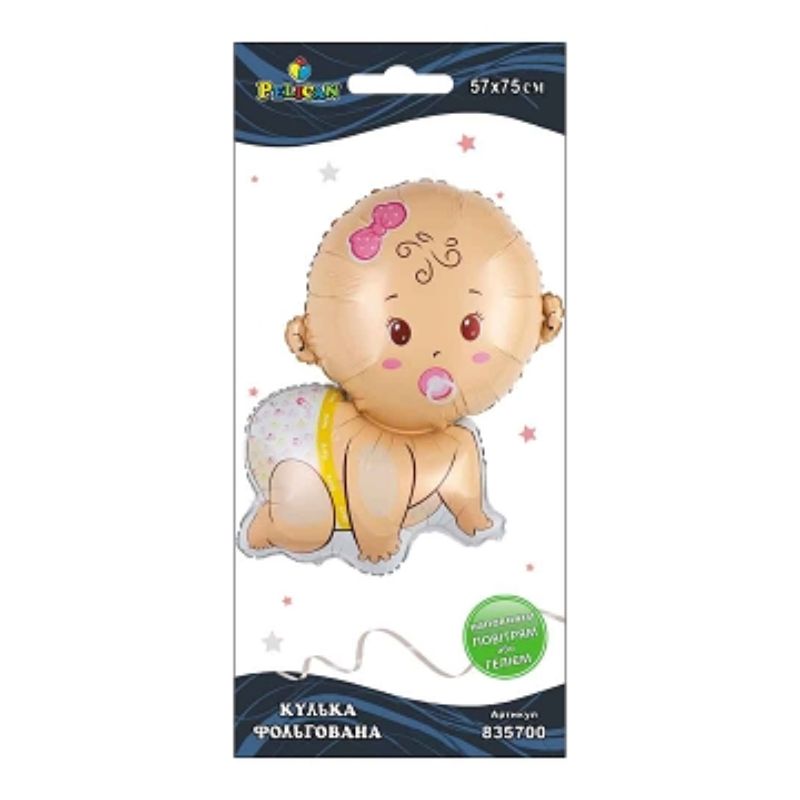 Кулька фольгована Pelican малюк дівчинка з пустушкою,75см (1/10) Pelican (835700)